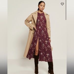 Reformation Gavin dress with cut out back & high slit